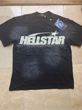 Hellstar Black T-Shirt rhinstones